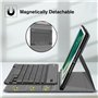 FINTIE Clavier pour iPad 6e/5e Génération (2018/2017) et iPad Air 2/1 (2014/2013) 9.7 Pouces - [Rangement de Stylet] Clavier AZE