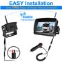 URVOLAX Caméra de Recul sans Fil, Moniteur 7" pour Voiture Imperméable IP69K, Vision Nocturne HD 1080P 170 ° Grand Angle pour Ca