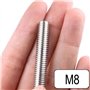 Lot de 6 tiges filetées M8 x 100 mm, 100 mm, avec 12 écrous hexagonaux, en acier inoxydable 304, pour un usage domestique ou ind