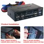 Tccmebius TCC-QL5E 5.25 Pouces PC Multifonction Tableau de Bord Médias Panneau Avant, avec SATA e-SATA USB 3.0/2.0 Hub Audio Por