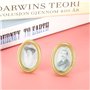 Wifehelper 2 Pcs/Set Maison De Poupée Miniature Cadre Ovale Cadre Photo Mini Encadré Image Couple Photos Décoration Murale Intér