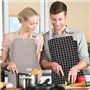 KroY PecoeD 3 Pièces Tablier de Cuisine, Chef Tabliers Femme Réglable avec Poches Anti Tâches Tablier Homme en lin et coton pour