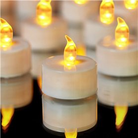 YIWER Lot de 50 bougies LED Bougies CR2032 piles Bougies Unscented Bougie chauffe-plat sans flamme claire vacillante 100 + heure