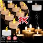 YIWER Lot de 50 bougies LED Bougies CR2032 piles Bougies Unscented Bougie chauffe-plat sans flamme claire vacillante 100 + heure