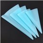 Chikanb 4 Pcs Poche à Douille Réutilisable en Silicone, Épaisse Poches à Douille à pâtisserie en Silicone DIY Gâteau Outil de Dé