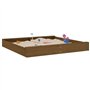 Boîte à Sable Jeu de Sable Aire de Jeux pour Enfant Bac à Sable avec sièges Marron Miel carré Bois de pin Massif
