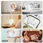 Euakee Miroir Grossissant Lumineux, 10x/1x, Miroir Grossissant Lumineux sur Pied Double Face 3 Couleurs 48 LED, Miroir de Maquil