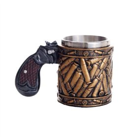 Pacific Giftware Tasse à Pistolet avec Anse de Pistolet et boîtiers en Forme de balles de café Tasse de Pistolet 325 ML