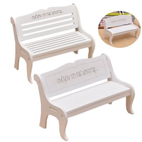 Mengger Miniature Banc Jardin en Bois Meubles Modèle Décoration Décor Accessoires extérieur Petite Maison de Poupée 2pcs Mini Ba