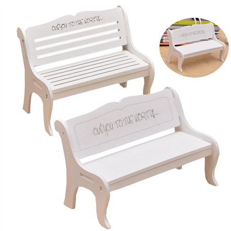 Mengger Miniature Banc Jardin en Bois Meubles Modèle Décoration Décor Accessoires extérieur Petite Maison de Poupée 2pcs Mini Ba