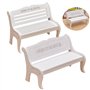 Mengger Miniature Banc Jardin en Bois Meubles Modèle Décoration Décor Accessoires extérieur Petite Maison de Poupée 2pcs Mini Ba