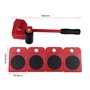 QWORK Roulettes pour soulever , Meubles Déplacer Outils Set avec 1 Barre De Levage et 4 pièces 360 Degrés Meubles Rotatifs Kit ,