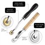 Outils de Couture de Roue de Traçage,2 PCS Marqueurs de Roue à Coudre avec Poignée en PVC et Bois Roue de Coupe Rotative à Point