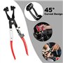 QOUBNIC 3 Pinces à Collier de Serrage Professionnelles, Pince à Ressort Col Droit 45° Flexible Auto pour Échappement/Eau/Huile O