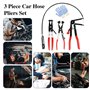 QOUBNIC 3 Pinces à Collier de Serrage Professionnelles, Pince à Ressort Col Droit 45° Flexible Auto pour Échappement/Eau/Huile O
