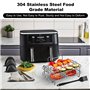 QOUBNIC Accessoires Air Fryer pour Ninja 10.4l, Supports de Friteuse à Air Comprimé pour Ninja Foodi AF500uk avec 6 Brochettes à