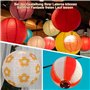 Lot de 6 lanternes en papier blanc de 30 cm - Décoration de fête classique - Style bambou - Lampions côtelés - Abat-jour rond po