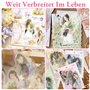 4 jeux d'autocollants pour carnets, autocollants pour livres d'art, matériel de décoration d'album photo, avec 1 pièce de petite