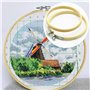 Lot de 3 anneaux ronds en bambou pour broderie au point de croix Avec 1 aiguille guide-fil et 1 coupe-fil - 3 tailles - Pour tra