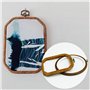 AMANDELIZABE Lot de 5 cercles à broder en plastique pour point de croix - Kit de broderie - Cadre de broderie - Rectangle rond o