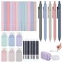 PRITOK Lot de 33 surligneurs esthétiques pastel - Stylos esthétiques - Gomme - Crayon - Surligneurs - Stylo gel - Ruban correcte