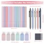 PRITOK Lot de 33 surligneurs esthétiques pastel - Stylos esthétiques - Gomme - Crayon - Surligneurs - Stylo gel - Ruban correcte