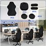 WIYETY Housse de chaise de gaming - Noir - Extensible - Pour ordinateur de jeu - Style racing - Chaise de bureau (noir, avec hou