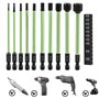 TOATELU Lot de 10 embouts de tournevis hexagonaux S2 100 mm avec tête magnétique puissante pour visseuse sans fil 1,5/2/2,5/3/4/