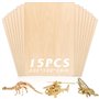 WIYETY Lot de 15 Plaques en Bois de Tilleul pour Bricolage - 300 x 200 x 2 mm - Contreplaqué de Balsa pour Artisanat