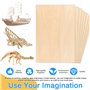 WIYETY Lot de 15 Plaques en Bois de Tilleul pour Bricolage - 300 x 200 x 2 mm - Contreplaqué de Balsa pour Artisanat, Peinture, 