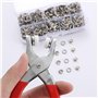 Boutons-Pression en Metal,Boutons-Pression avec Pinces,Attaches Pression à Œillets,150 Ensembles Boutons-Pression Sans Couture O