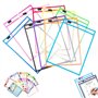 10 Pièces Pochettes Effaçables à Sec A4 Pochette Effacable à Sec Réutilisable Pochette Plastique Transparente d'écriture et d'es