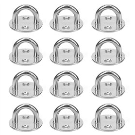 SAIJIAN 12 Pièces Platine Oeil INOX M5 Platine Ancrage INOX 304 Crochet Oeillet Plaque a Oeillet Crochets de Plafond Support Ann