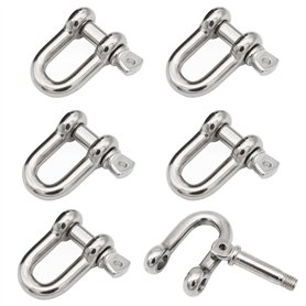 6 Pièces Manille M8 Manille Inox 304 Manille D'ancre Manille D'anneau de D de Chaîne Manille Boucle Manille Droite Manille de Le