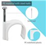 Kinsinder 110 pièces Rond Câble Clips avec Clou en Acier, Fixation Cable Electrique, Cavalier Cable Electrique pour la Maison ou