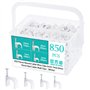 Kinsinder 850 pièces Câble Clips Rond avec Clou en Acier