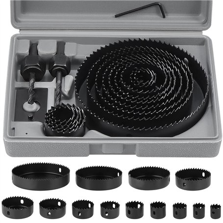 SHEENO 20 Pcs Kit Scies Cloches bi-métal en Acier Carbone 19-127mm Scie Cloche Coffret pour Bois