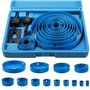 Knpwer 17 Pcs Kit Scies Cloches bi-métal en Acier Carbone 19-127mm Scie Cloche Coffret pour Bois