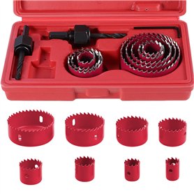 Knpwer 11 Pcs Kit Scies Cloches bi métal en Acier Carbone 19-64mm Scie Cloche Coffret pour Bois