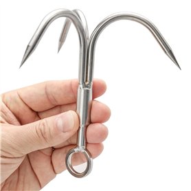 Grappling Hook Grapnel Crochet d'escalade 3 griffes en acier inoxydable Hameçon d'escalade pour arbre