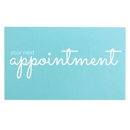 Lot de 100 cartes de rendez-vous pour clients Bleu ciel (aquarelle)