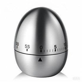Minuterie Cuisine Minuteur Forme de Oeuf Alarme de Rotation Mécanique Manuelle Kitchen Timer Acier Inoxydable pour La Cuisine Cu