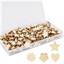 TAIYOU 300 Pièces Tranches Bois Naturel Embellissement Tranches Taille Mixte Embellissement pour Artisanat Bricolage Décoration