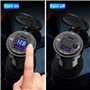 Qidoe Double Port QC3.0 et USB C Adaptateur Din Hella vers USB avec LED Bleue pour Moto BM