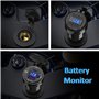Prise USB DIN Chargeur Rapide de Moto,Qidoe Double Port QC3.0 et USB C Adaptateur Din Hella vers USB avec LED Bleue pour Moto BM