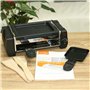 Appareil Raclette 2 personnes Mini Grill Raclette avec 2 Poêlons à Raclette et 4 Grattoirs en Bois, Thermostat réglable, Revêtem