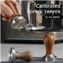 Souvik Tamper à Café 58mm en Acier Inoxydable avec Poignée en Bois et Tapis en Silicone – Tamper Espresso pour Un Espresso Parfa