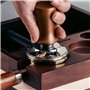 Souvik Tamper à Café 58mm en Acier Inoxydable avec Poignée en Bois et Tapis en Silicone – Tamper Espresso pour Un Espresso Parfa