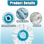WinGluge 2 Pièces Têtes de Rechange Compatible avec Leifheit Clean Twist Disc Mop, Balai Serpillère Franges de Remplacement en M