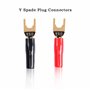 MEIRIYFA Connecteur à fourche en Y pour câble de haut-parleur, 8 pièces Fiche Y plaqué or de connecteur à fourche en Y de 45 deg